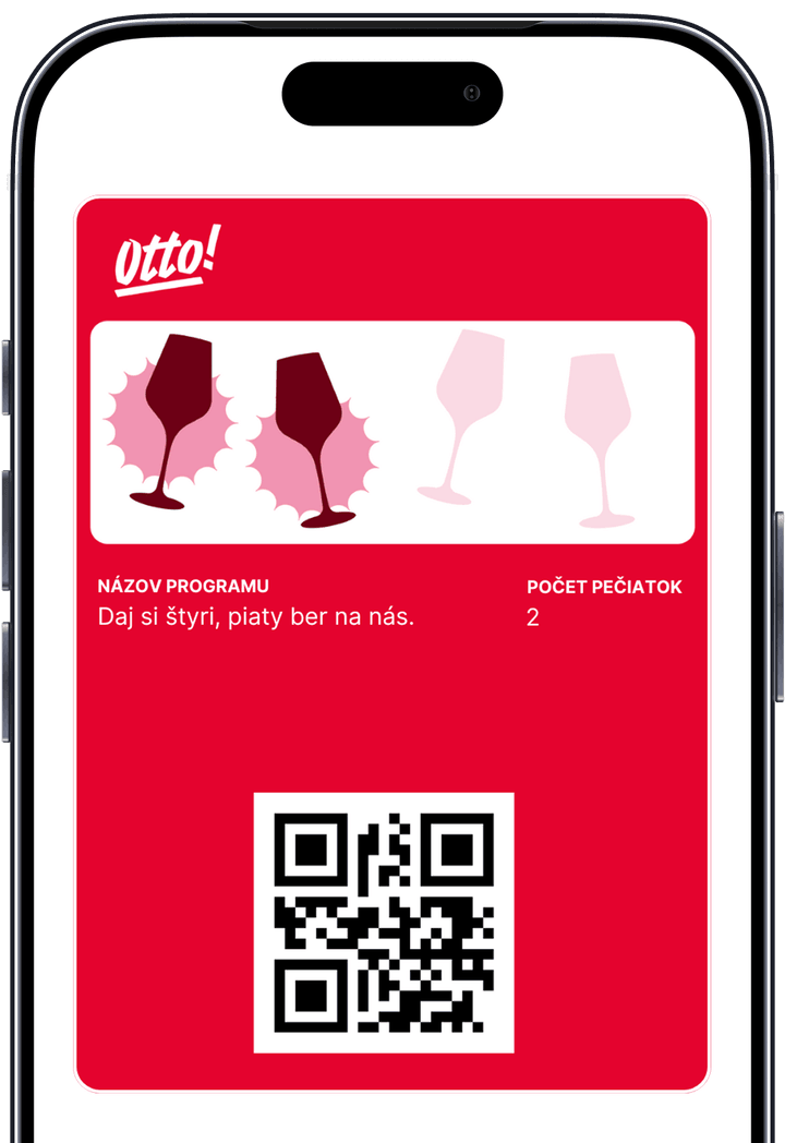 Otto! loyalty stamp card shown in a phone wallet