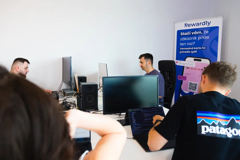 The Rewardly team at work in the Bratislava office